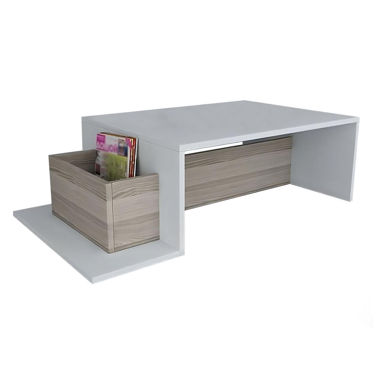 COUCHTISCH Pot Weiß Cordoba - Beige/Weiß, Holzwerkstoff (60/106/31cm) - moebel17