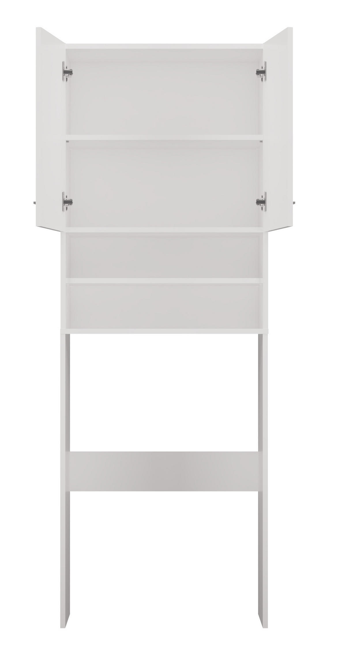 WASCHMASCHINENSCHRANK Überbau mit Regal und Türen - Weiß, Holzwerkstoff (64/180/30cm) - CDF