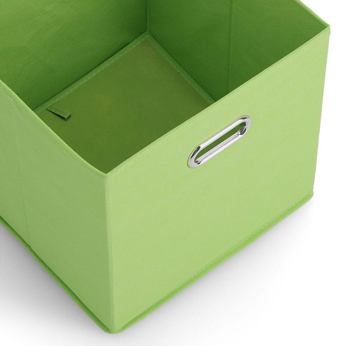 AUFBEWAHRUNGSBOXEN mit Griff, 12 Stück - Vlies, Grün - Grün, Textil (32/32cm) - Zeller Present