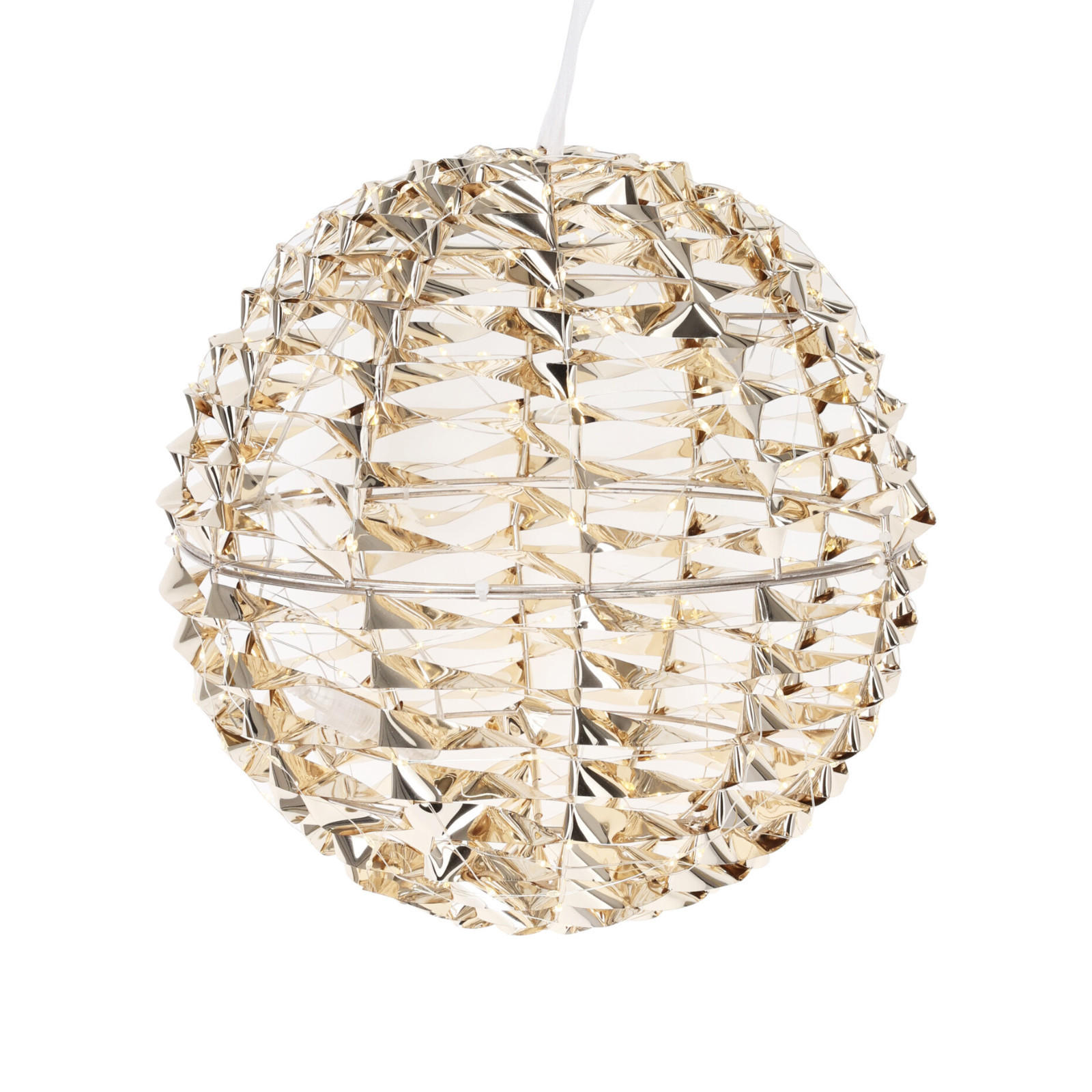 AUSSENDEKORATION Kugel Leuchtend Ø 30 cm - Goldfarben, Kunststoff (30/30/30cm) - Home Styling Collection