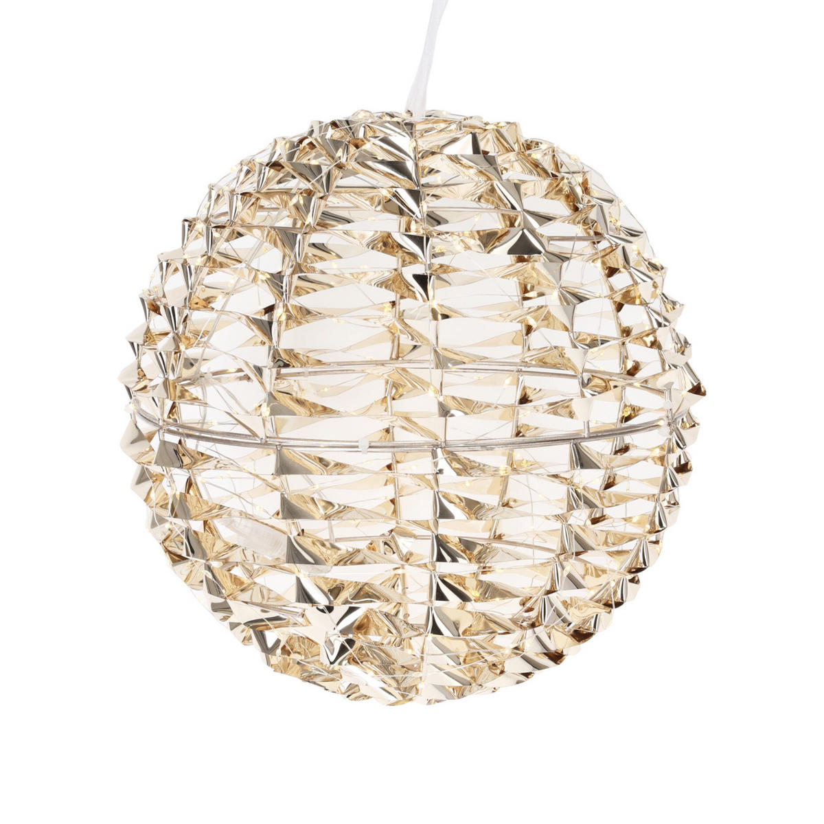 AUSSENDEKORATION Kugel Leuchtend Ø 30 cm - Goldfarben, Kunststoff (30/30/30cm) - Home Styling Collection