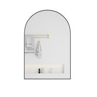 SPIEGELSCHRANK 91x61x12cm schwarz mit gehärtetem Glas Wandmontage,Feuchtigkeitsbeständig,Integrierter Stauraum - Silberfarben, Glas (61/91/12cm) - Modfu