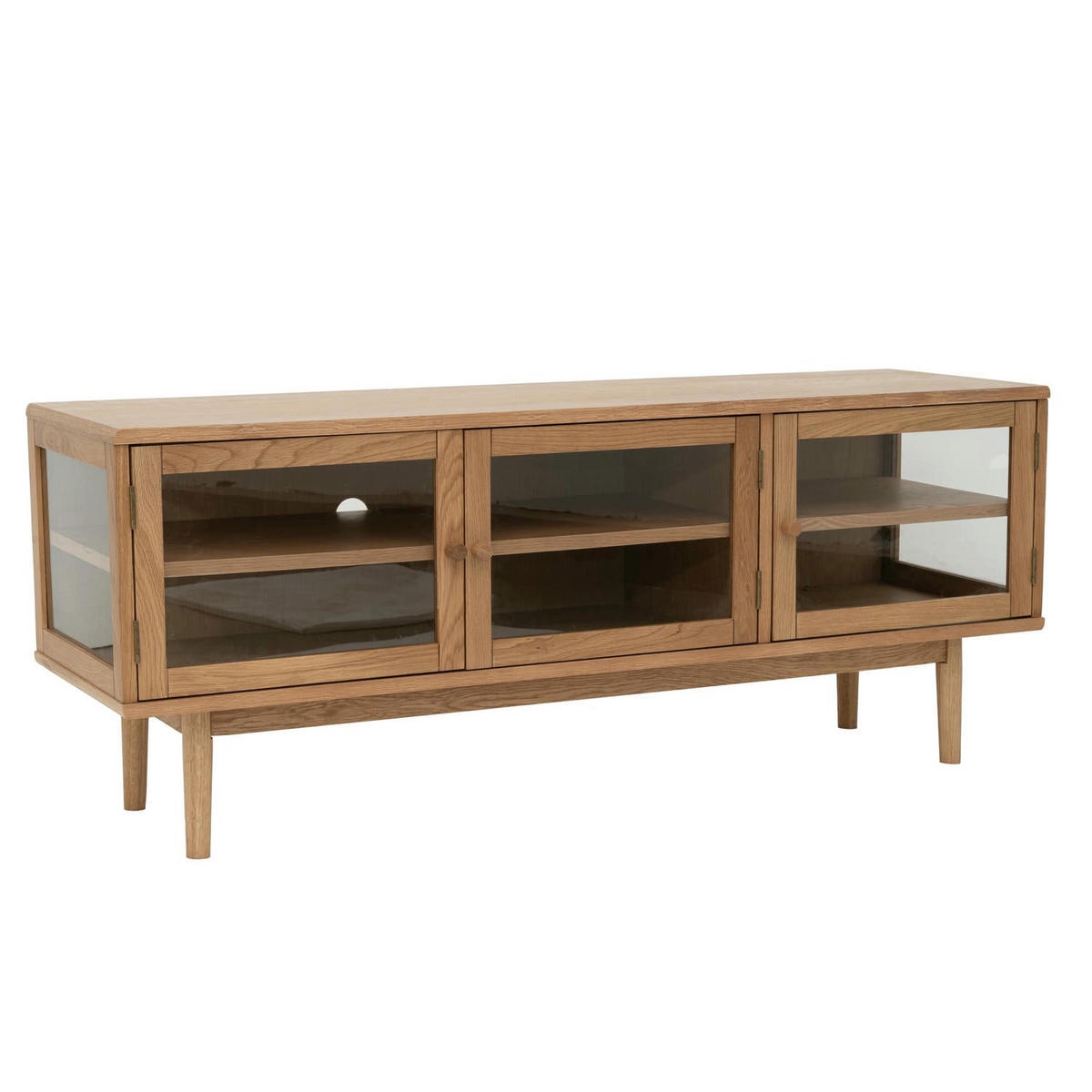 TV-ELEMENT Eiche massiv - Eichefarben/Braun, Holz/Holzwerkstoff (137/55/40cm) - Furnhouse