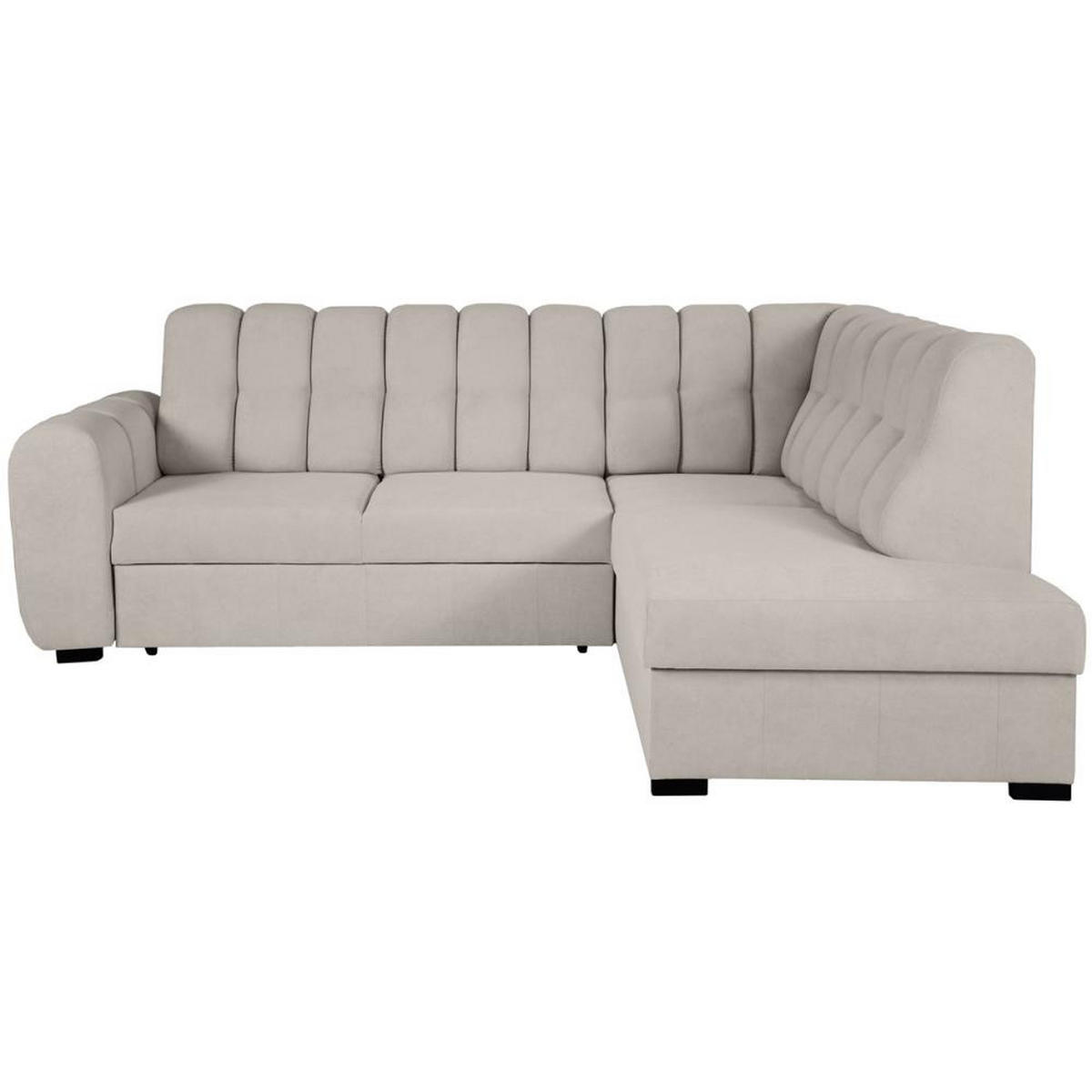 ECKSCHLAFSOFA Zoja rechts cappuccino - Schwarz/Cappuccino, Textil (261/193cm) - Beautysofa