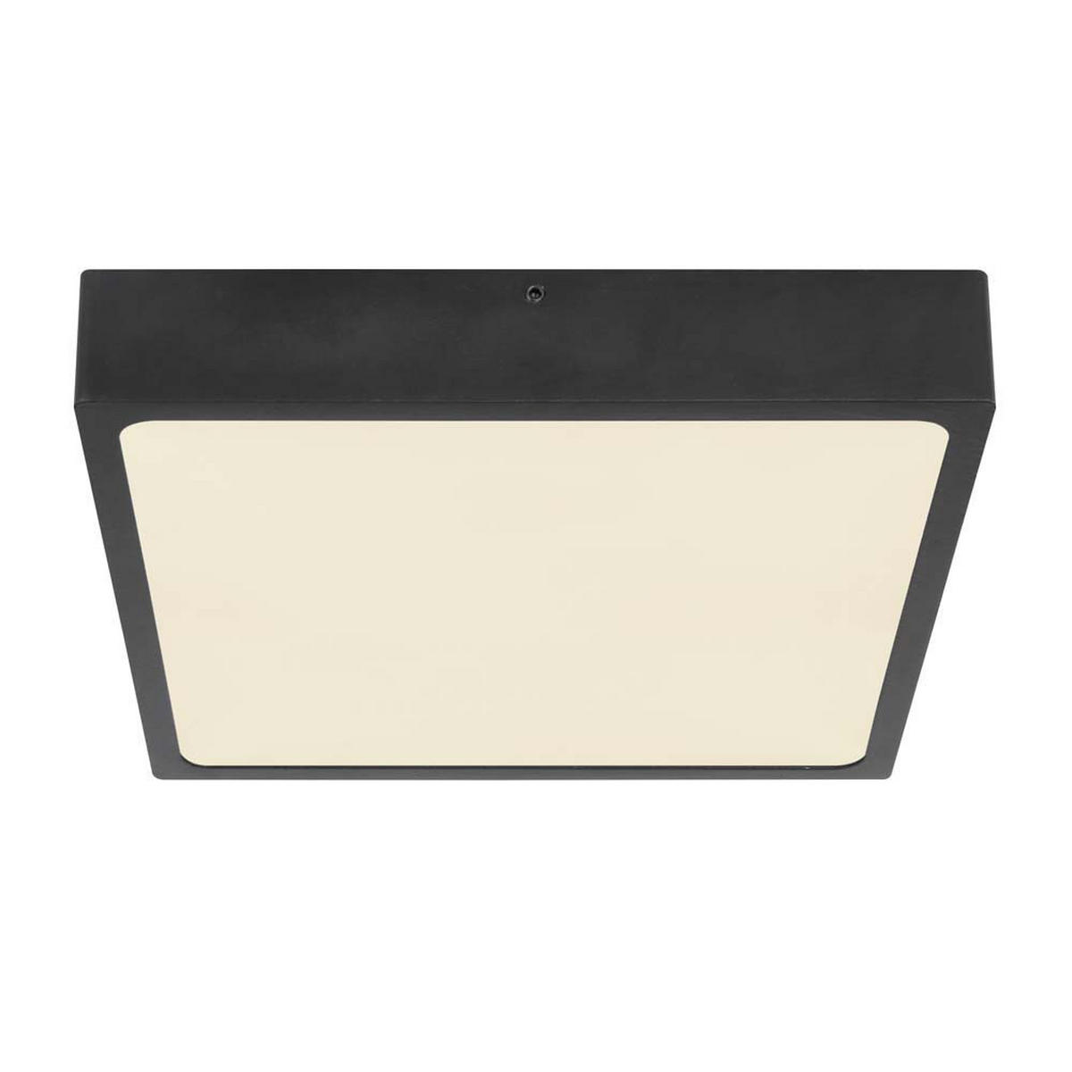 LED DECKENLEUCHTE Metall Graphit Opal - Schwarz, Metall (17/17/2.6cm)