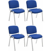 BESUCHERSTUHL 4er Set Stoff blau - Blau, Textil/Metall (54/79/64cm) - CLP