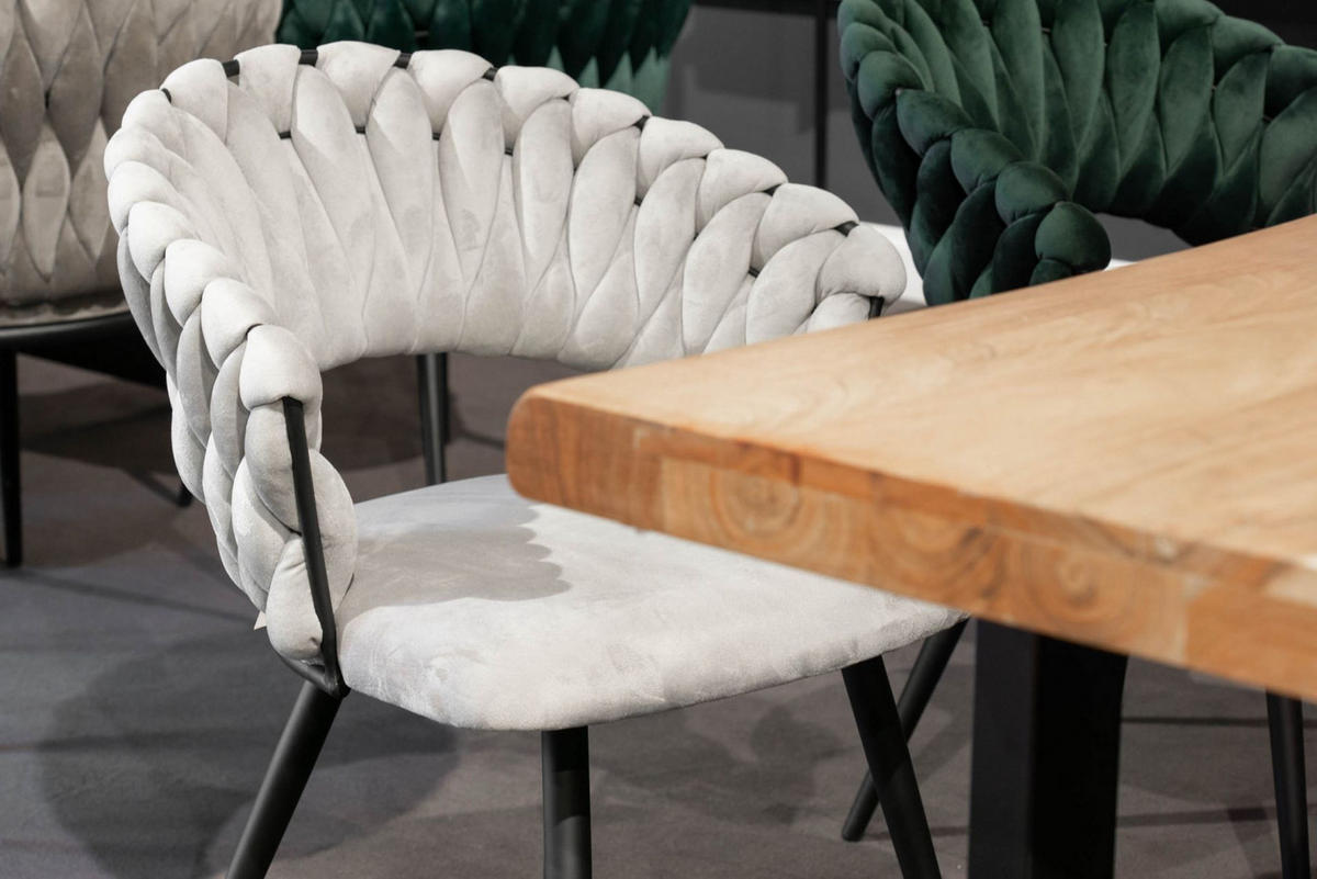 ESSZIMMERSTUHL Liv, Samt, Grau - Grau, Textil (60/80/58cm) - dasmöbelwerk