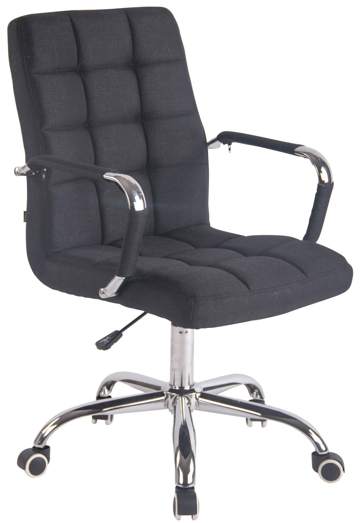 BÜROSTUHL Deal, Stoff Schwarz - Schwarz, Textil/Metall (56/104/62cm) - TPFLiving