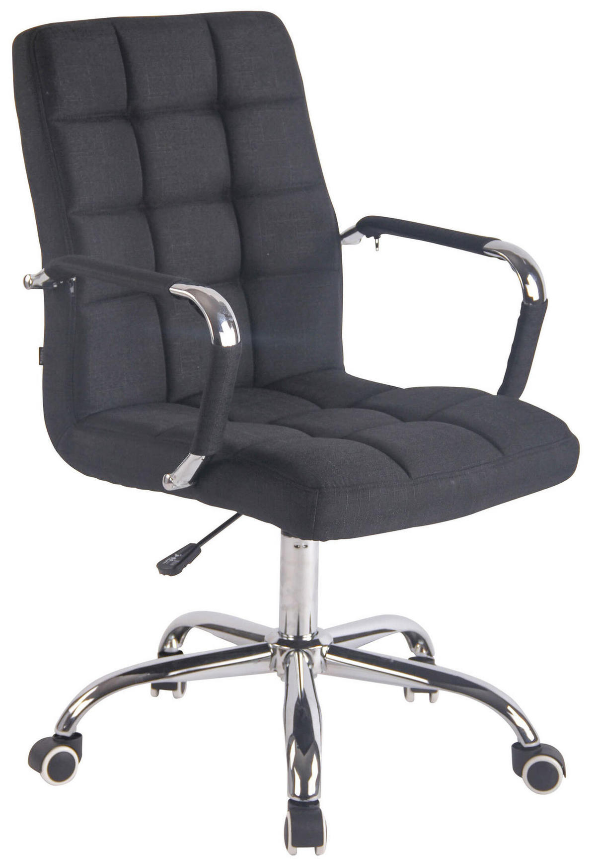 BÜROSTUHL Deal, Stoff Schwarz - Schwarz, Textil/Metall (56/104/62cm) - TPFLiving
