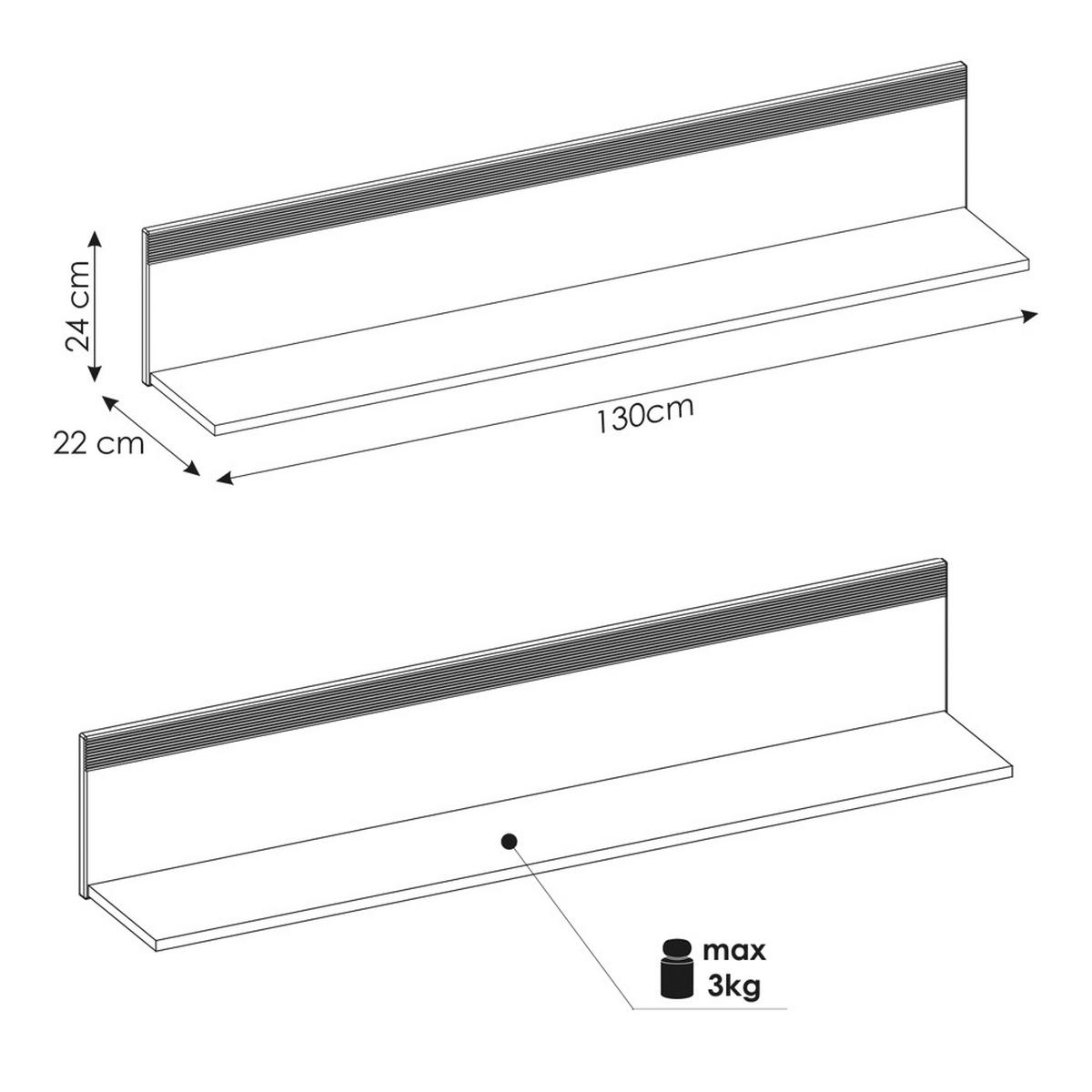 WOHNZIMMER-SET 4-TLG. Nava-129 - Weiß, Holzwerkstoff (475/198/42cm) - Lomado