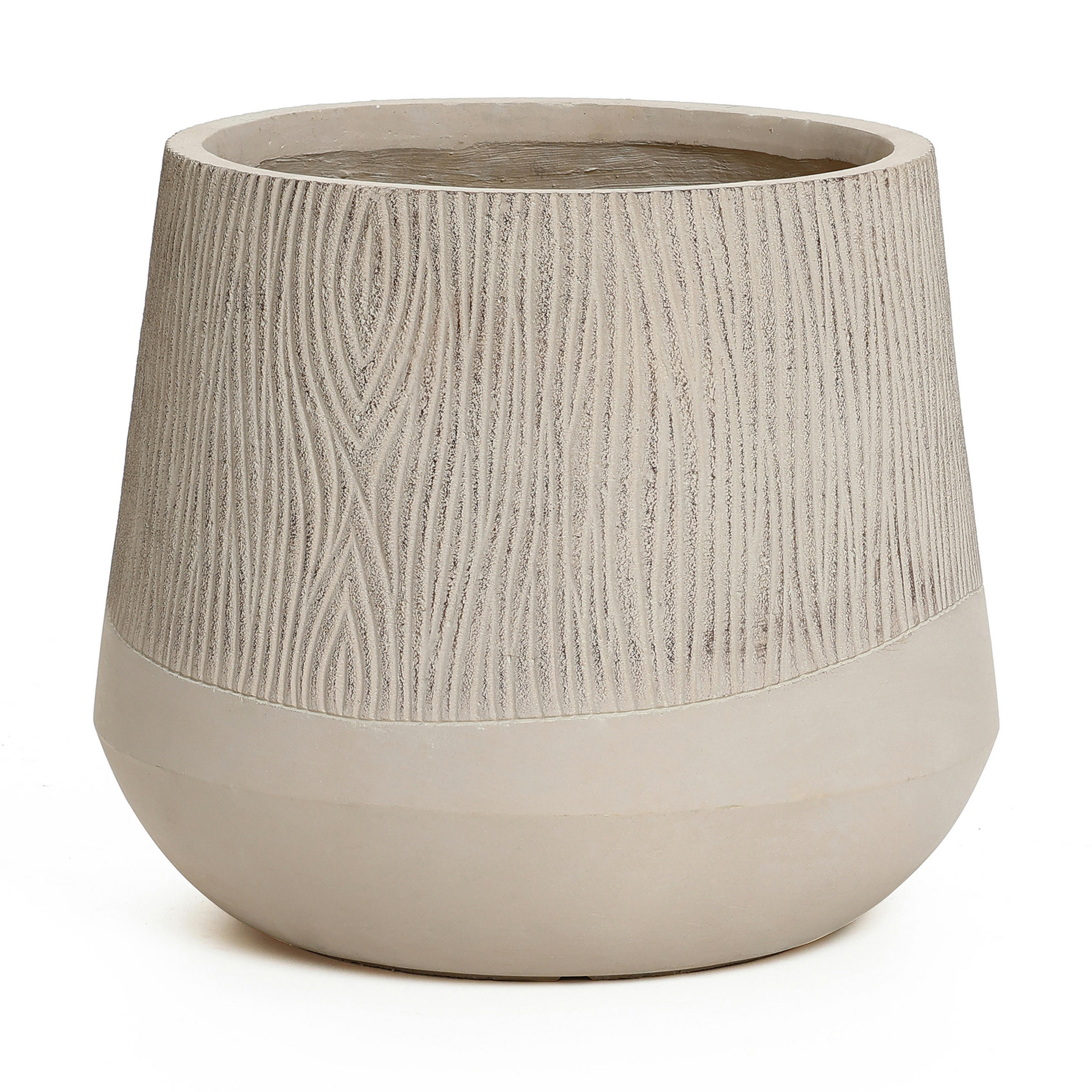 KERAMIK-BLUMENTOPF cremefarben, Ø 31 × H 27 cm - Weiß, Naturmaterialien (27cm)