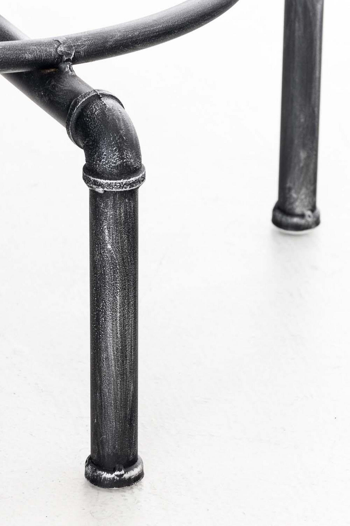 BARTISCH rund 39 cm Holz antik silber - Silberfarben, Holz/Metall (39/79/39cm) - CLP