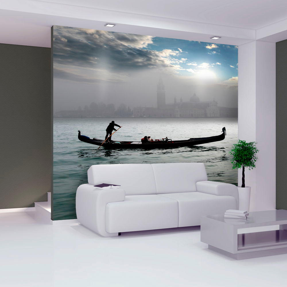 VLIESTAPETE Grau 200/154 cm - Schwarz/Grau, Textil (200/1cm) - KUNSTLOFT