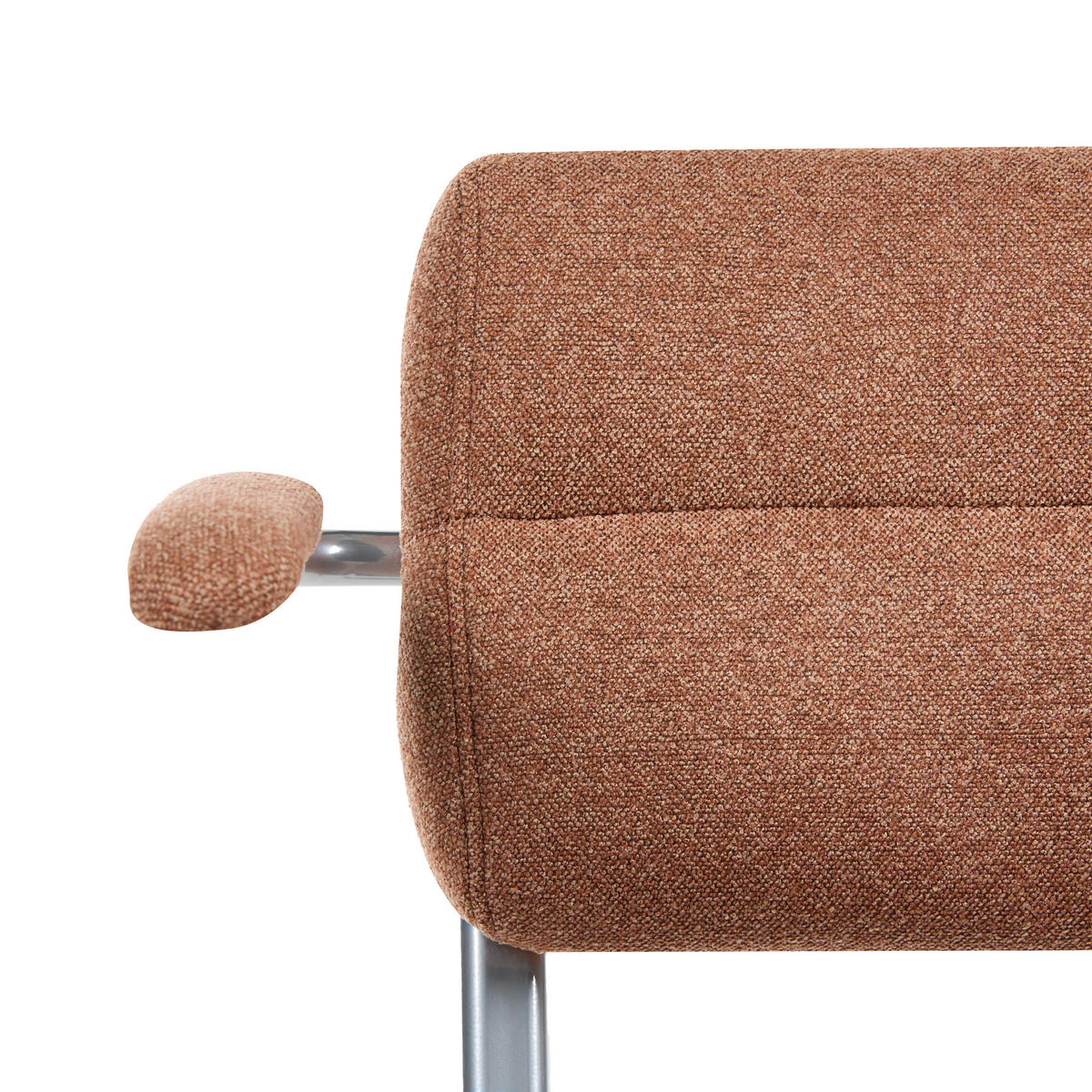 SCHREIBTISCHSTUHL Braun Candor - Silberfarben/Braun, Kunststoff/Textil (47/74/45cm) - Beliani