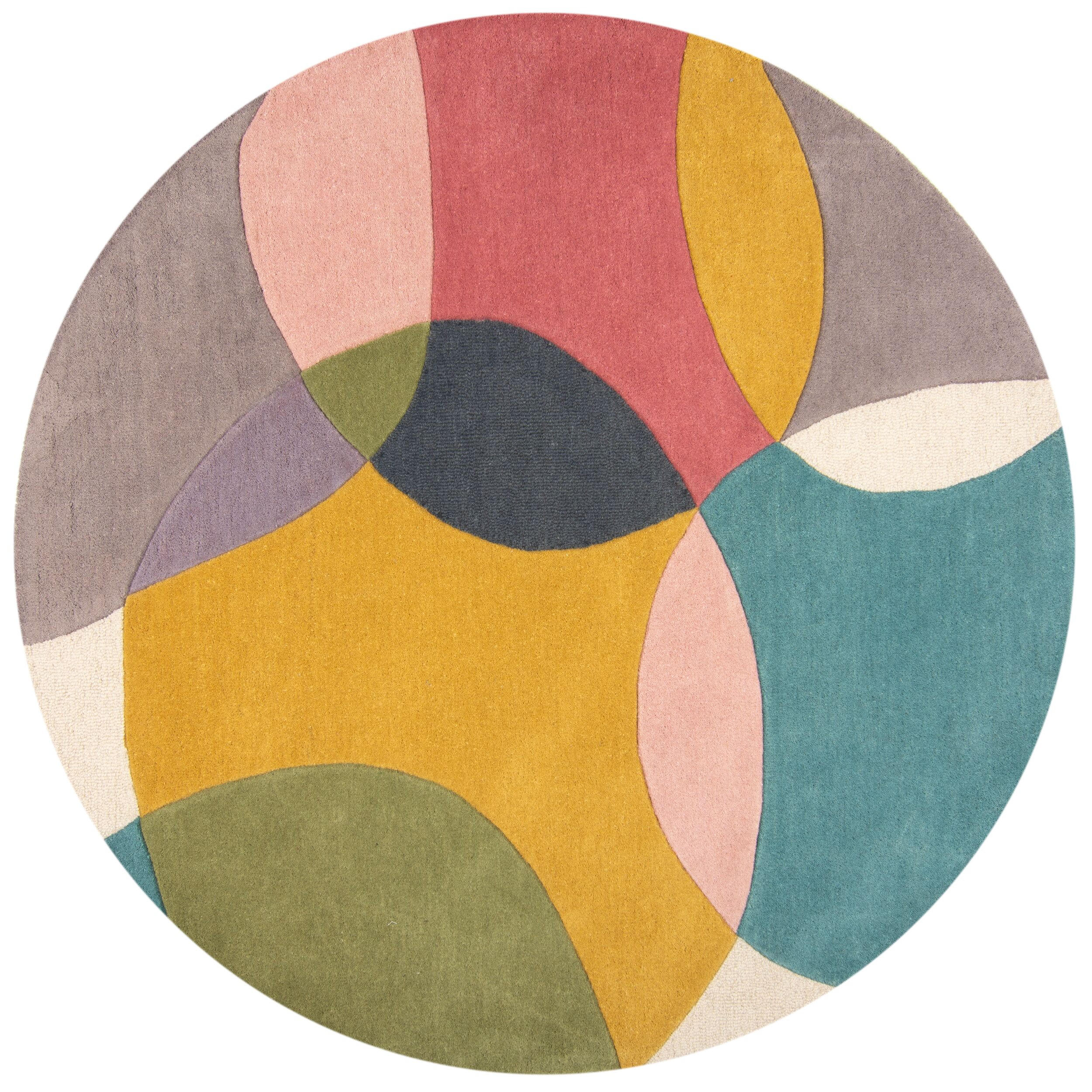 WOLLTEPPICH Abstrakt-Design mit farbakzente AIRE - Multicolor, Textil (160/160cm) - KADIMA DESIGN