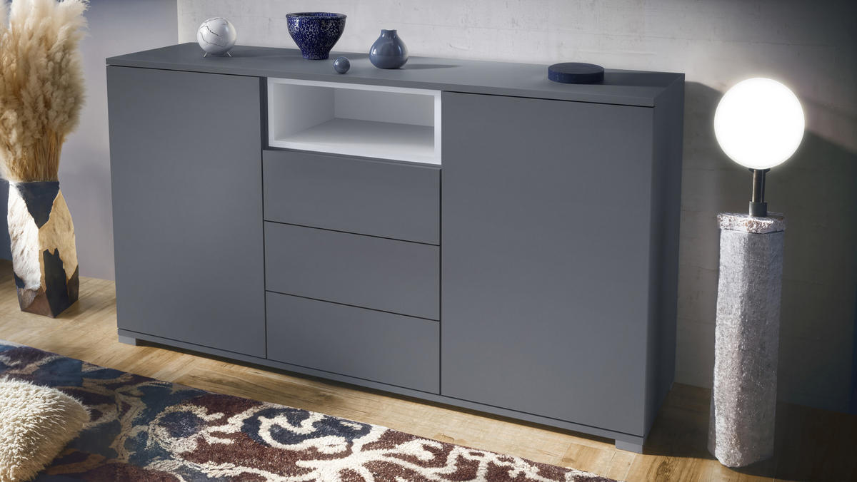 SIDEBOARD Skadu Weiß matt - Weiß, Holzwerkstoff (138.5/75.5/35cm) - Vladon