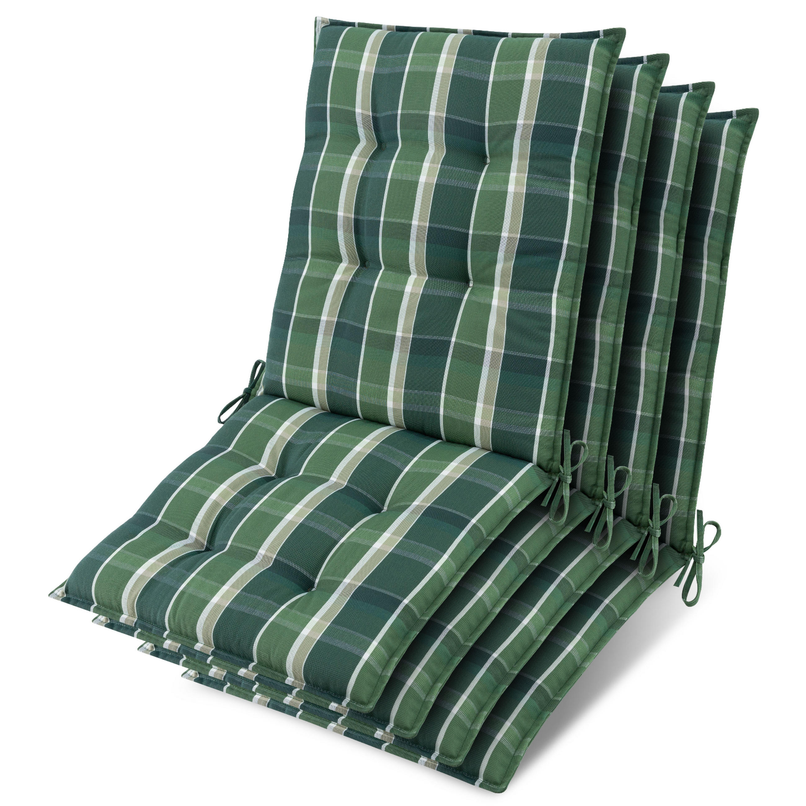 NIEDERLEHNER Sun-NL 105x50x8cm Grün-Kariert (4tlg) - Dunkelgrün, Textil (50/100cm) - Beautissu 