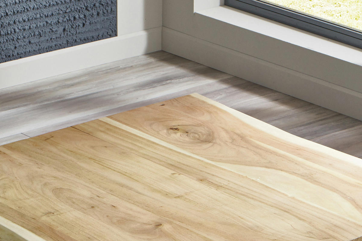 ESSTISCH LAXMI - Beige/Silberfarben, Holz/Metall (90/90/77cm) - SAM