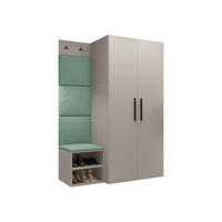 GARDEROBEN-SET Medi IV - Kaschmir/Schwarz, Holzwerkstoff/Kunststoff (80/191/50cm) - MIRJAN24