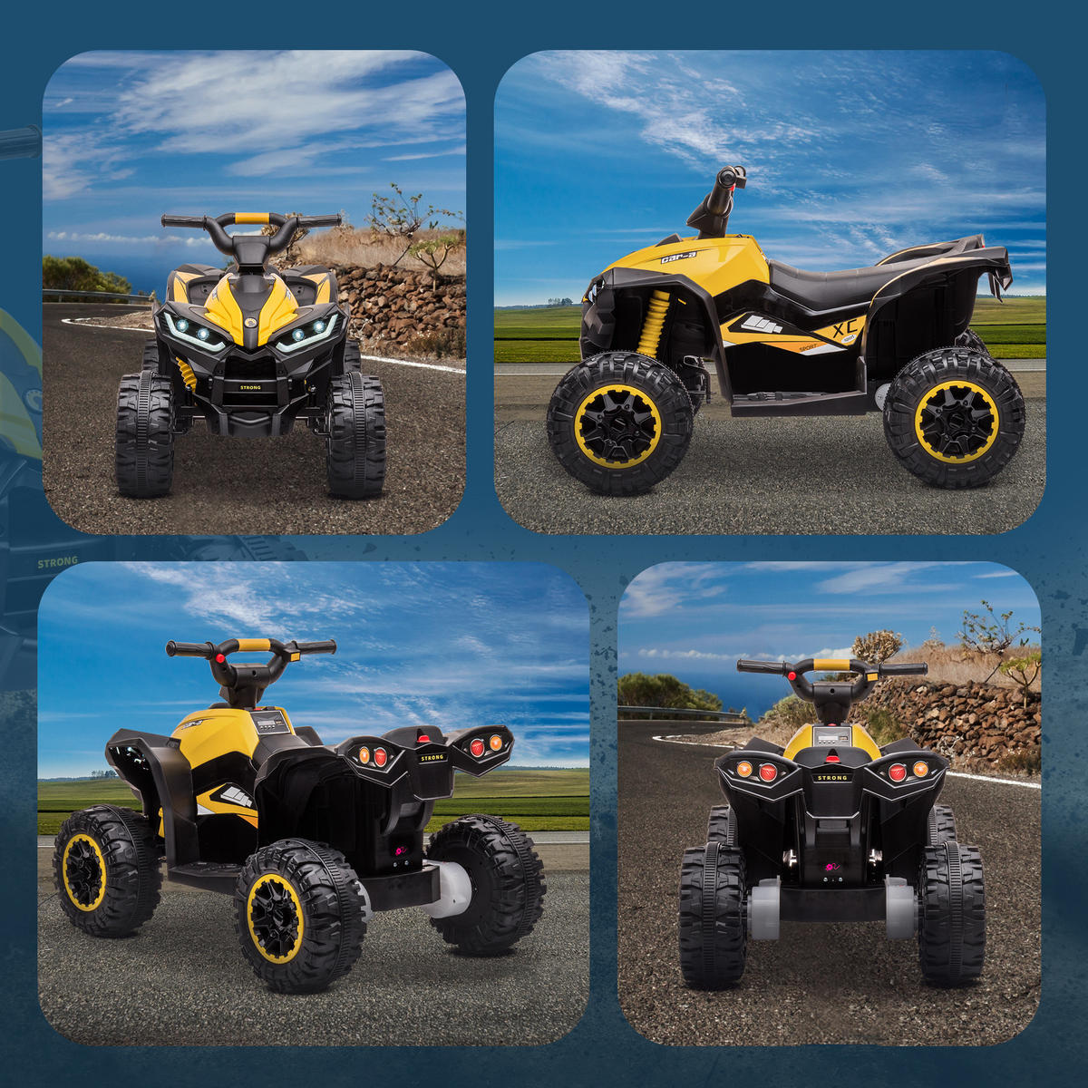 ELEKTRO-QUAD DE-13014 2 Geschwindigkeiten Gelb - Gelb, Kunststoff (83/53/55.5cm) - ComfortXL