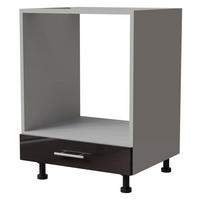 HERDUMBAUSCHRANK Essen D11K/60 Schwarz Hochglanz / Grau Matt 60 / 50 / 82cm - Schwarz Hochglanz/Schwarz, Holz/Holzwerkstoff (60/82/50cm) - Feldmann-Wohnen