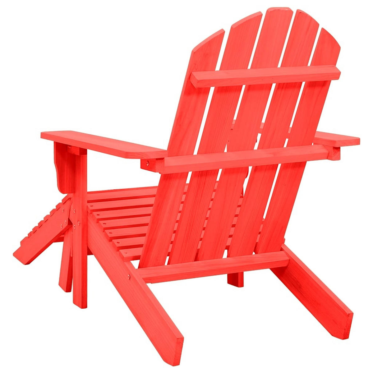 ADIRONDACK-GARTENSTUHL mit Fußstütze Massivholz Tanne Rot - Rot, Holz (70/88.5/70cm) - furnicato