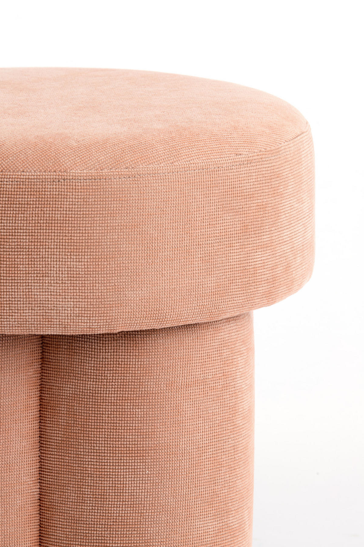 SITZPOUF Curtea Orange Ø42/43 cm - Orange, Holz (42/43/42cm) - Light & Living