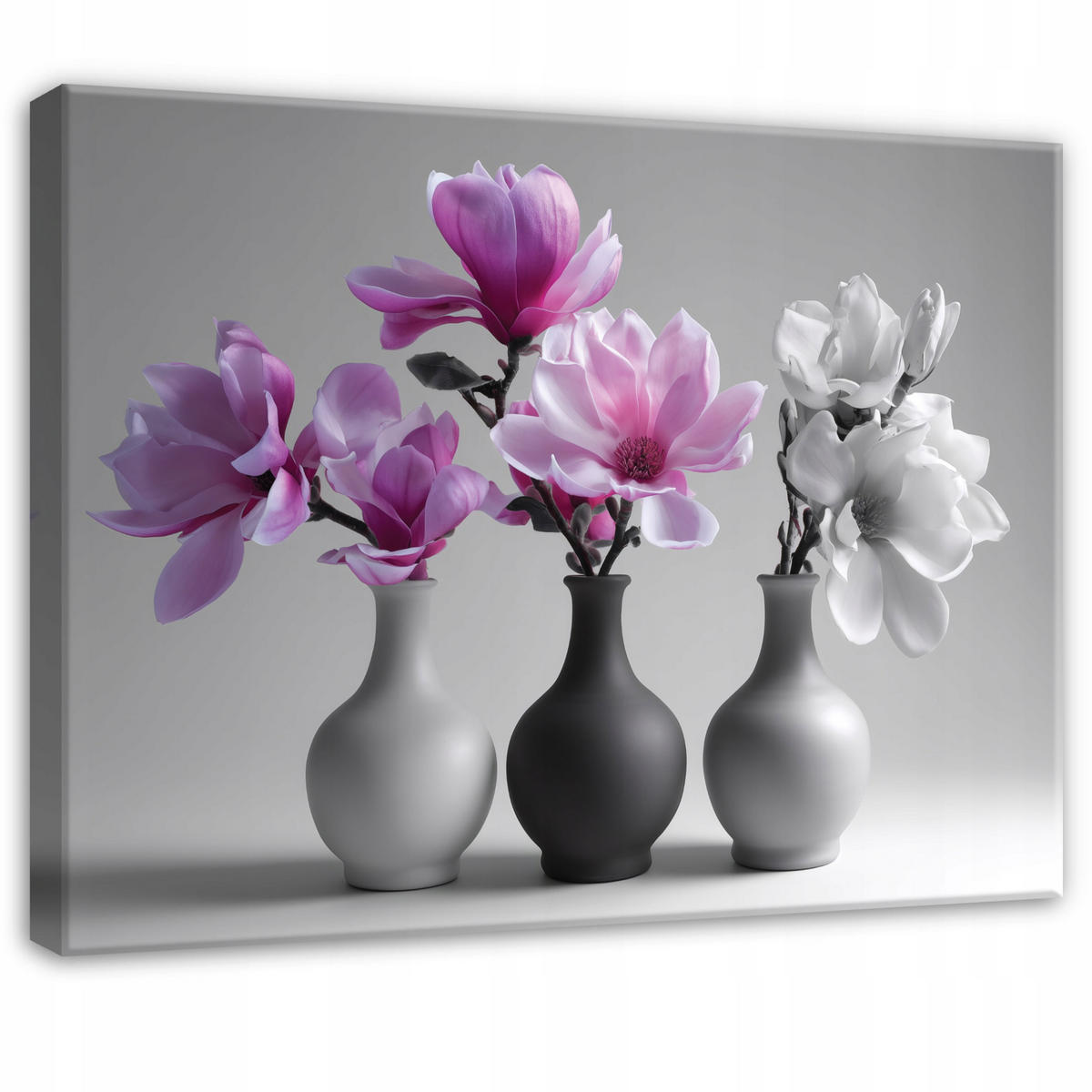 LEINWANDBILD Blumen in einer Vase Natur Rosa 120x80 cm - Multicolor, Holzwerkstoff (120/80cm) - Wallarena