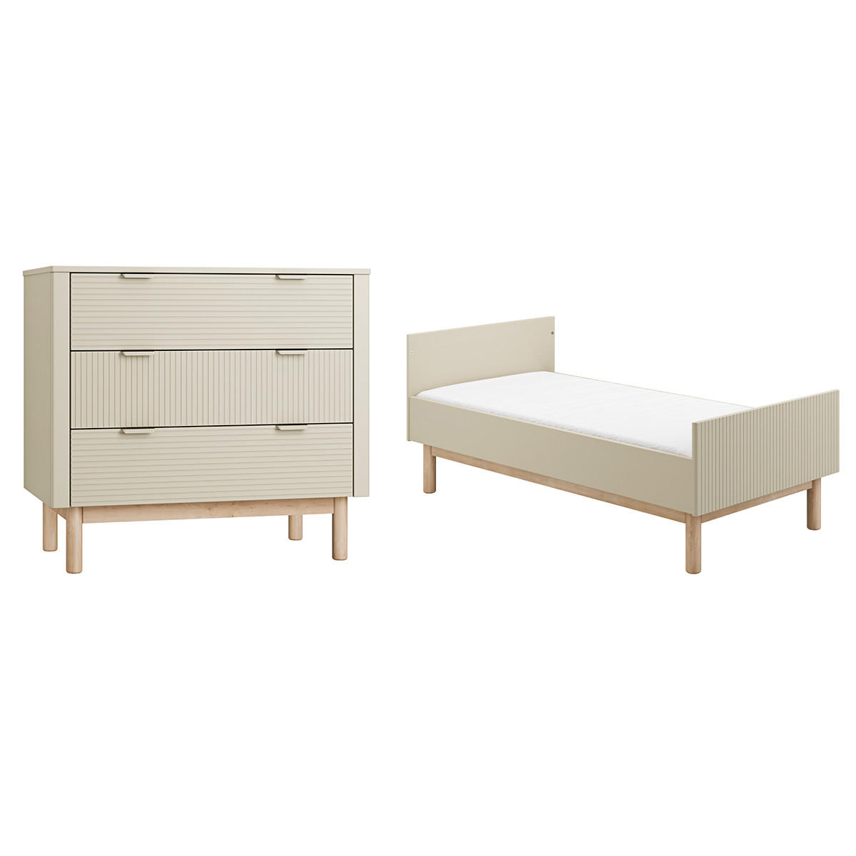 POKOJ PRO MIMINKO 2DÍLNÝ Miloo Šampaňské - béžová, kompozitní dřevo (143.5/87.5/75cm) - Petits-meubles