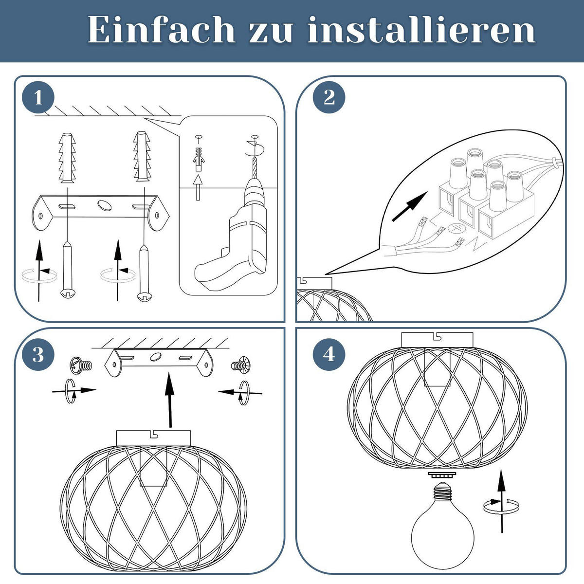 DECKENLEUCHTE Vogelnest 30/30/23 cm - Schwarz, Metall (30/30/23cm) - Nettlife