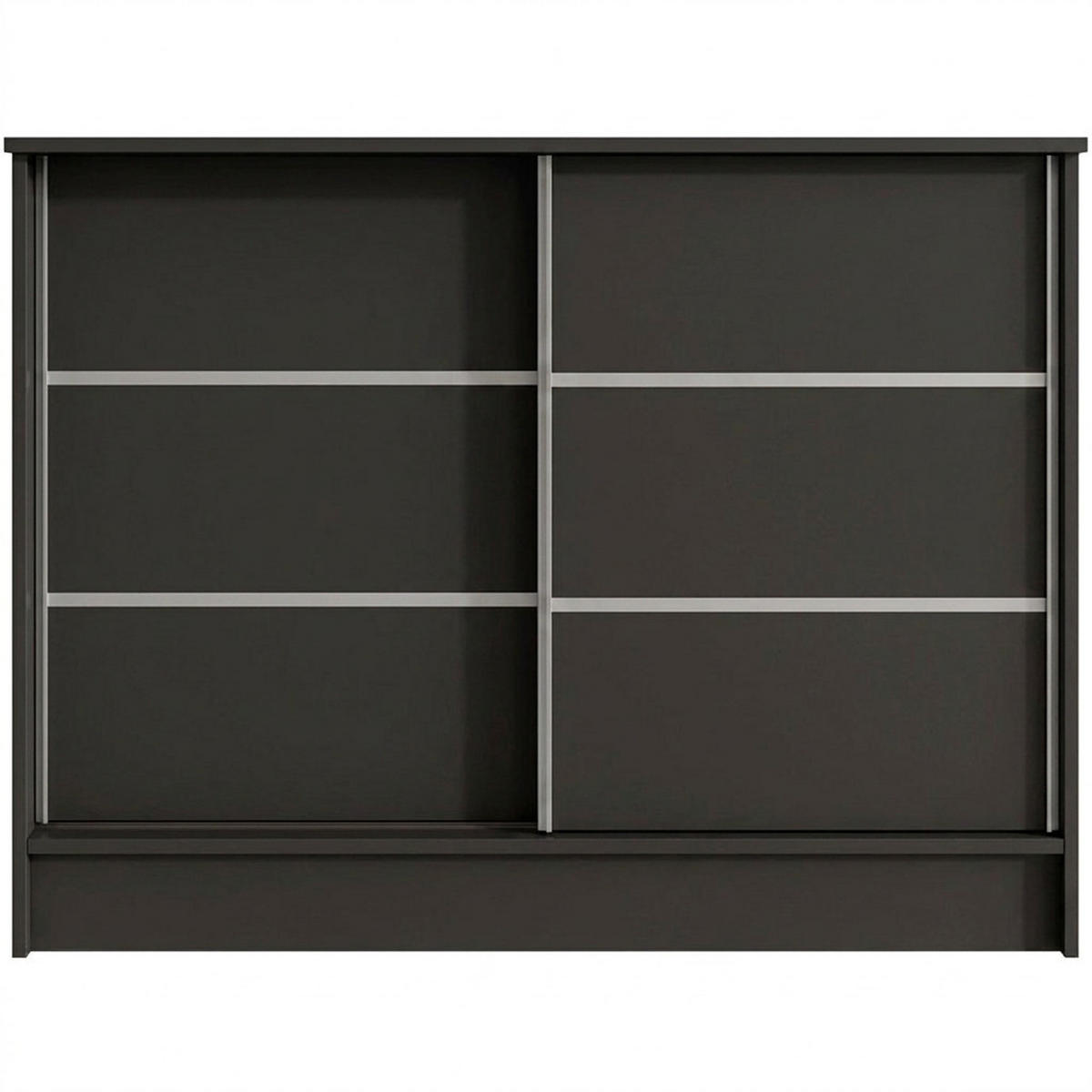 KOMMODE Mirela mit 2 Schiebetüren 100 cm, Schwarz - Schwarz, Holzwerkstoff (101/85/43.5cm) - Beautysofa