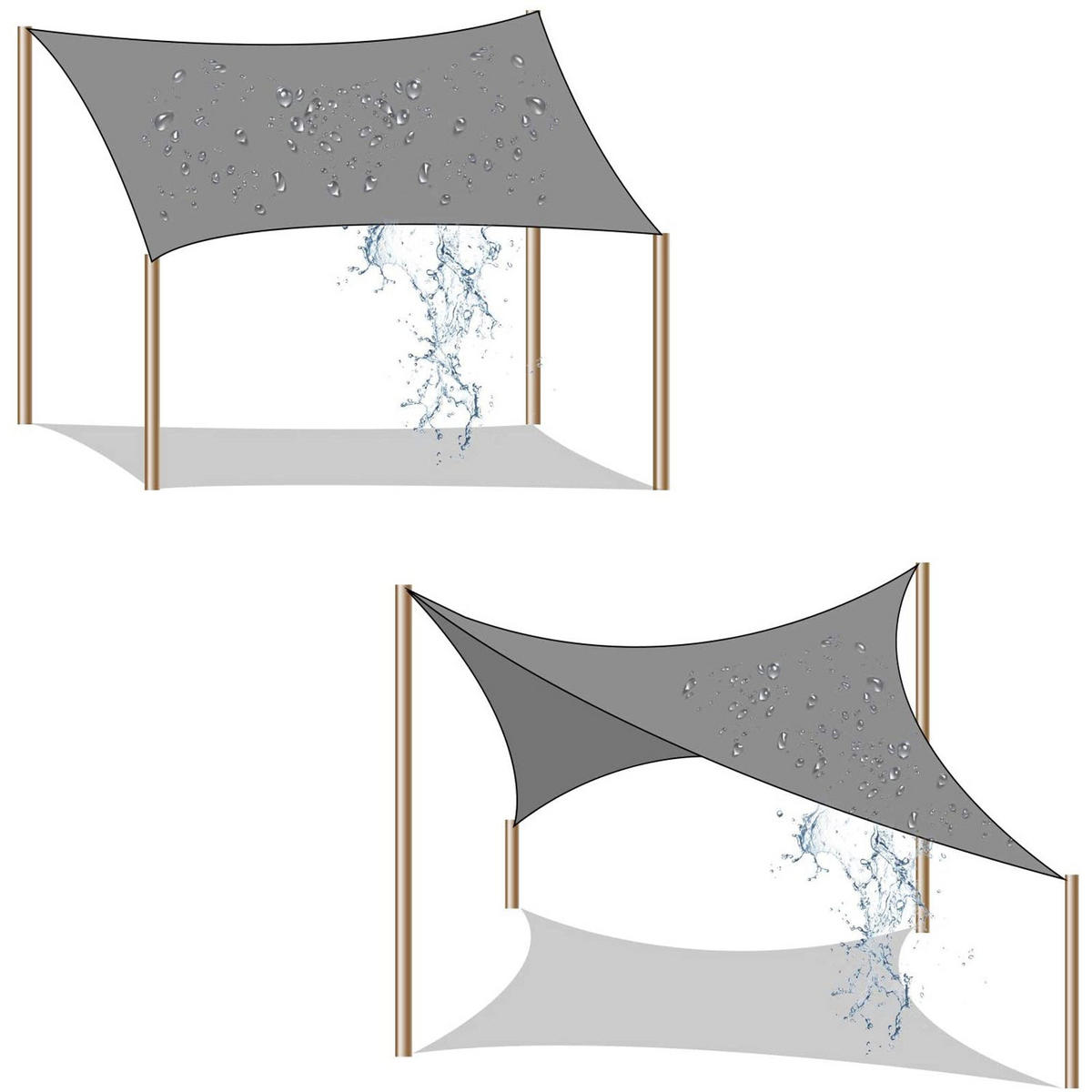 SONNENSEGEL 3 X 3 M - Gelb, Textil (300/300cm) - Hansiro