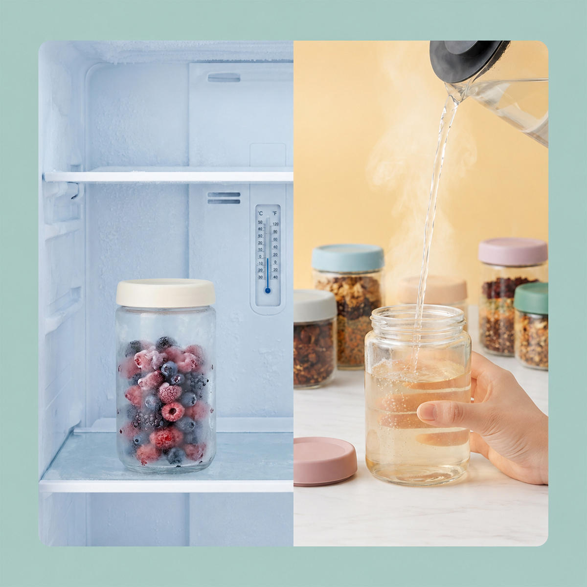 6XZAVAŘOVACÍ sklenice - průhledná, plast/sklo (2.4L) - Relaxdays