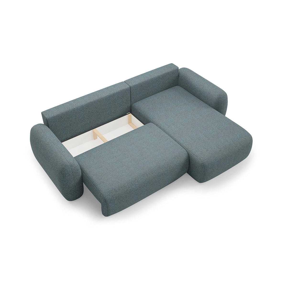 ECKSOFA Carmela 3 Sitzplätze Blau - Blau, Holz (304/190cm) - Petits-meubles