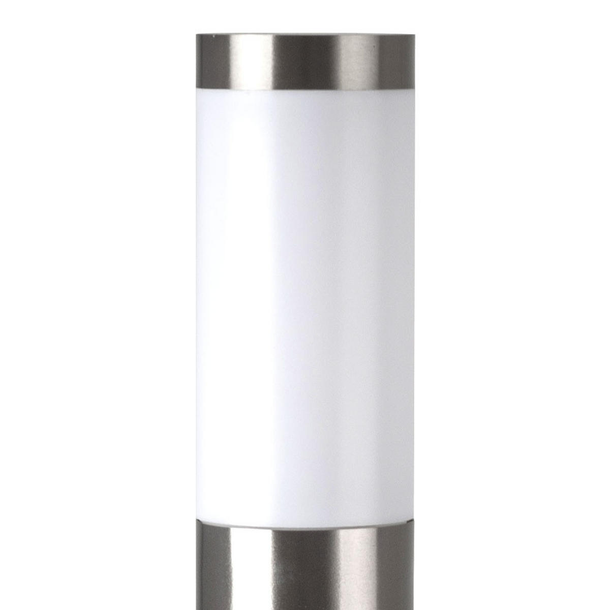 LED WEGELEUCHTE Edelstahl Silber opal 4er Set - Silberfarben, Metall (11/80/80cm) - Globo Lighting