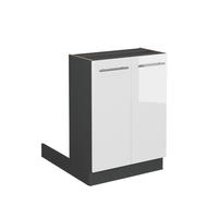 KÜCHENINSEL Fame-Line Weiß Hochglanz 60 cm ohne AP - Weiß Hochglanz/Anthrazit, Holzwerkstoff (60/82/70cm) - Vicco