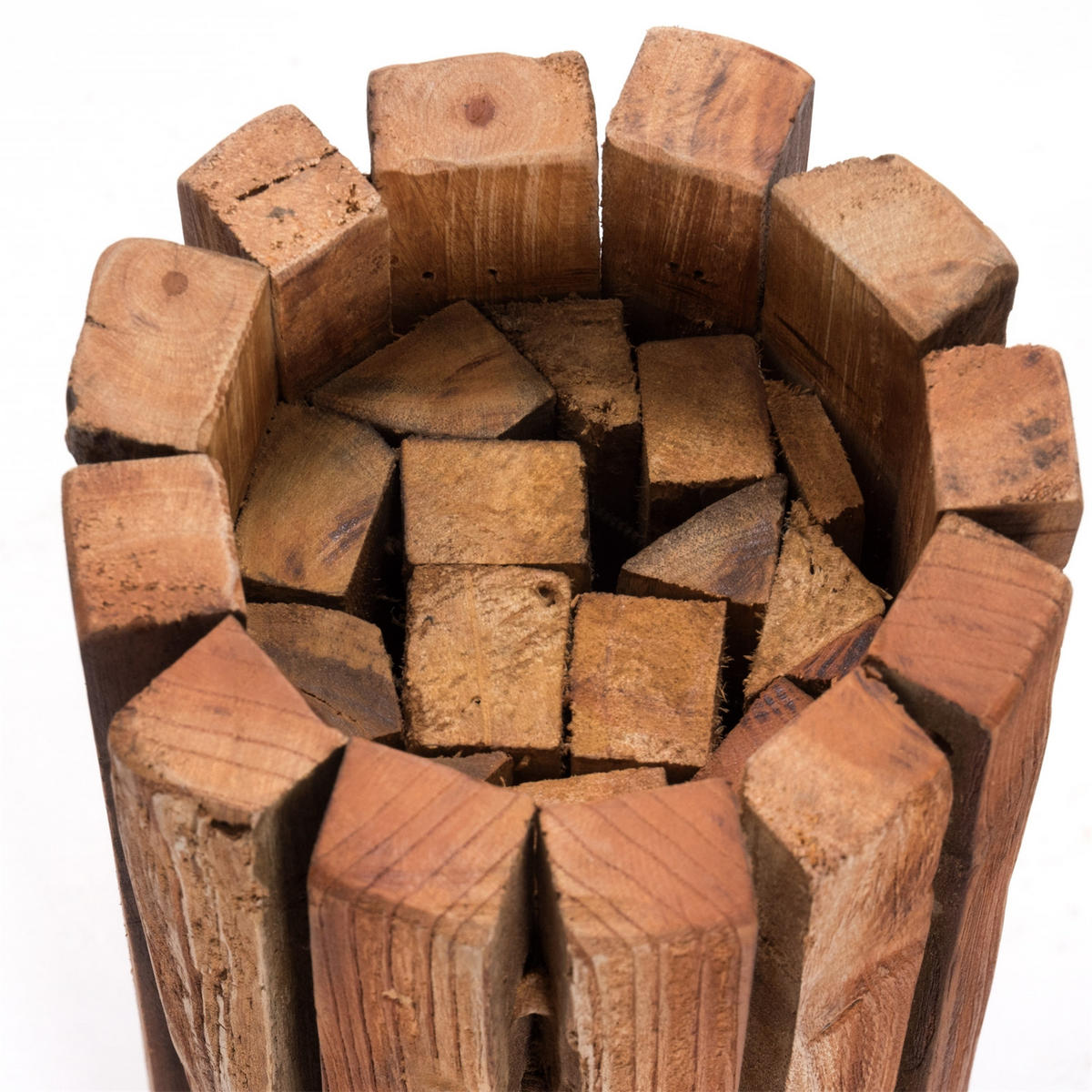 DEKO-SÄULE Spira 40 Massivholz, rund, für Pflanzen, Kerzen naturfarben - Naturfarben, Holz (6/18/40cm) - CREEDWOOD