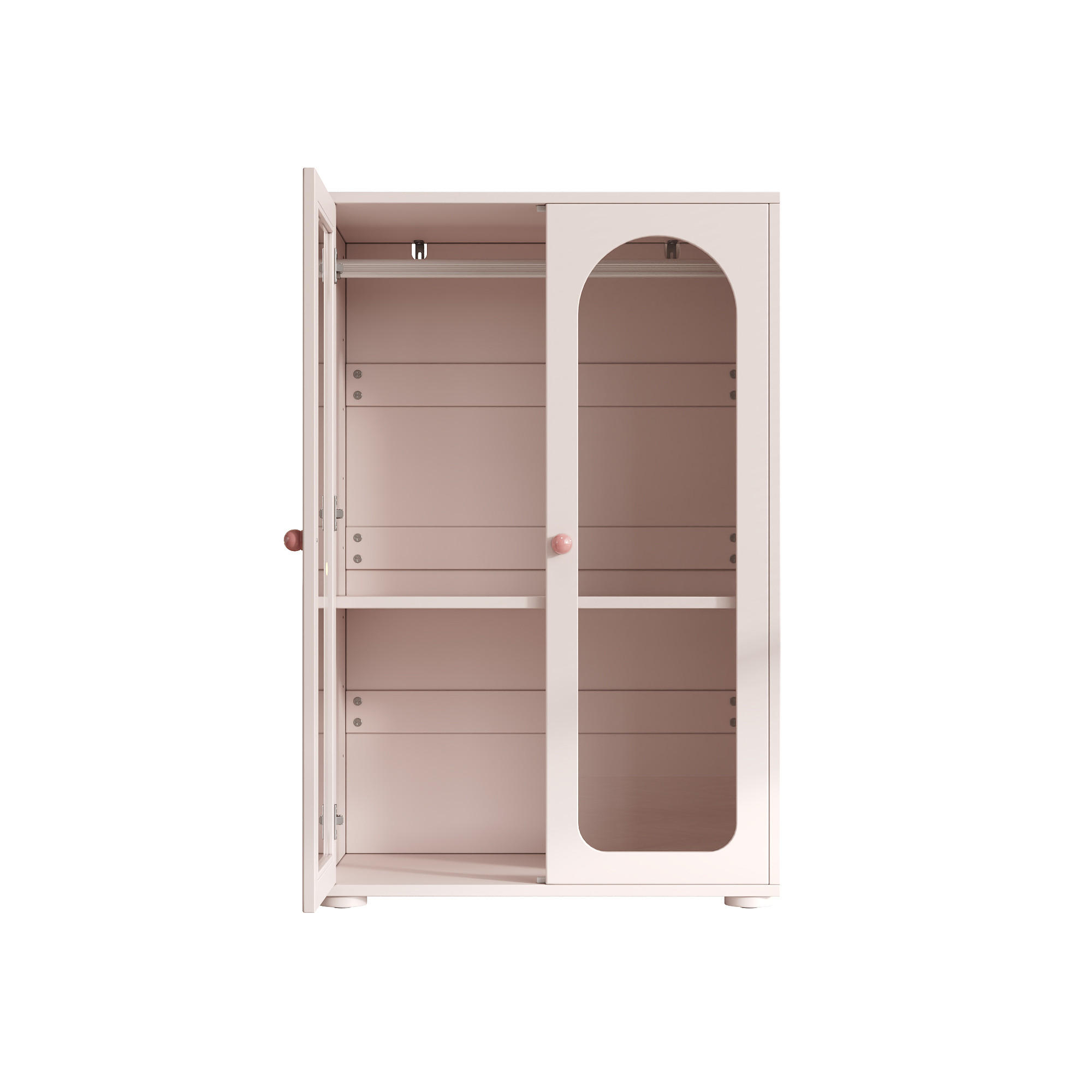KINDERKLEIDERSCHRANK rosa 80×50×120cm - Hellrosa, Holz (56.49/11.51/92.99cm) - Raelunyi