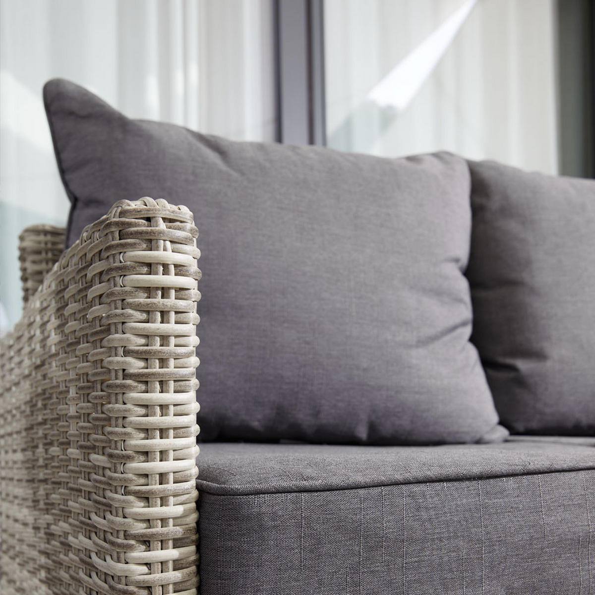 SITZGRUPPE BAHIA - Ausstattung: Ohne Regenabdeckung - Grau, Kunststoff/Textil - Home Deluxe