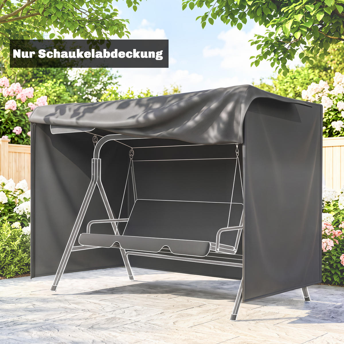 SCHUTZHÜLLE für Hollywoodschaukel aus Polyester Dunkelgrau - Dunkelgrau, Kunststoff (124/164/205cm) - Outsunny