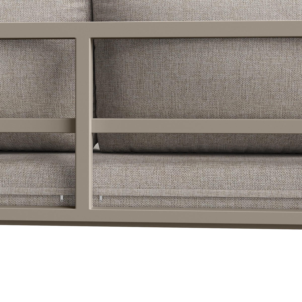 GARTENMÖBEL 120x61x69cm beige aus Rattan und Metall, mit Kissen - Beige, Metall - Modfu