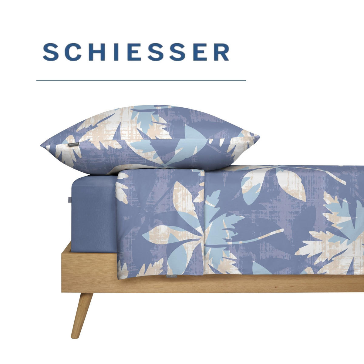 BETTWÄSCHESET Vera - Baumwollsatin - 2-teilig - 135 x 200 cm - Blau - Blau, Textil (135/200cm) - SCHIESSER