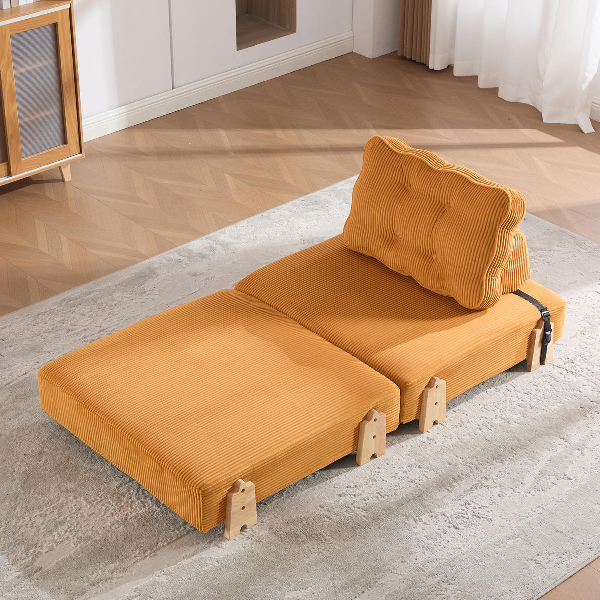 SCHLAFSESSEL ausklappbar mit Holzgestell, DE-42596, Orange - Orange, Holzwerkstoff (90/84/86cm) - ComfortXL