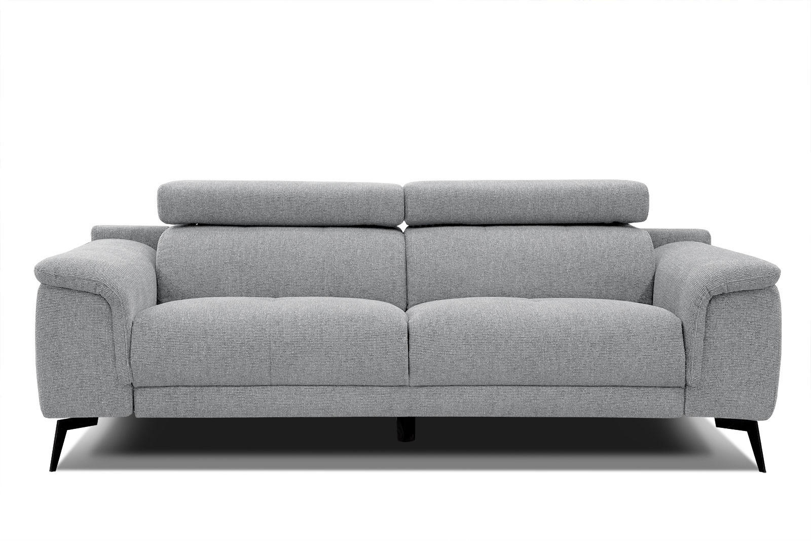 SOFA FIERO 3-Sitzer, silberfarben - Silberfarben, Holzwerkstoff/Textil (212/82/103cm) - Courtois Laville