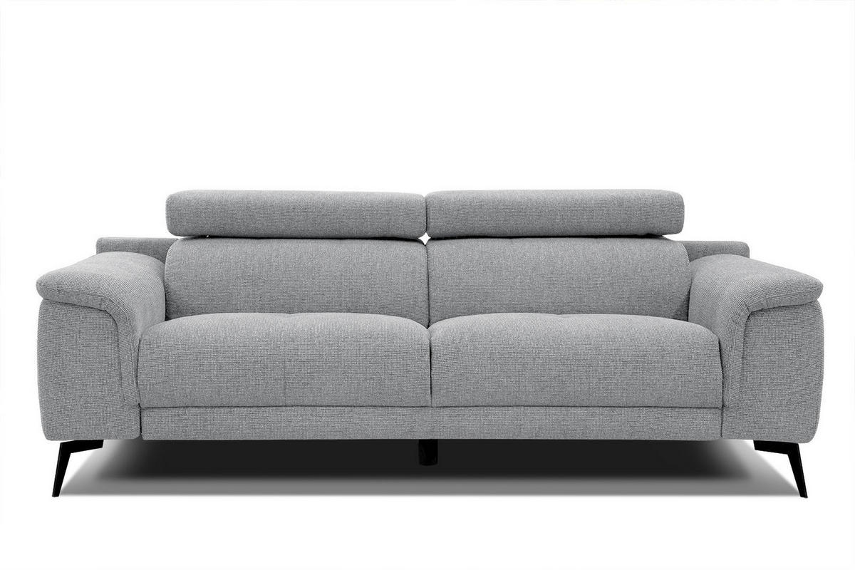 SOFA FIERO 3-Sitzer, silberfarben - Silberfarben/Schwarz, Holzwerkstoff/Textil (212/82/103cm) - Courtois Laville