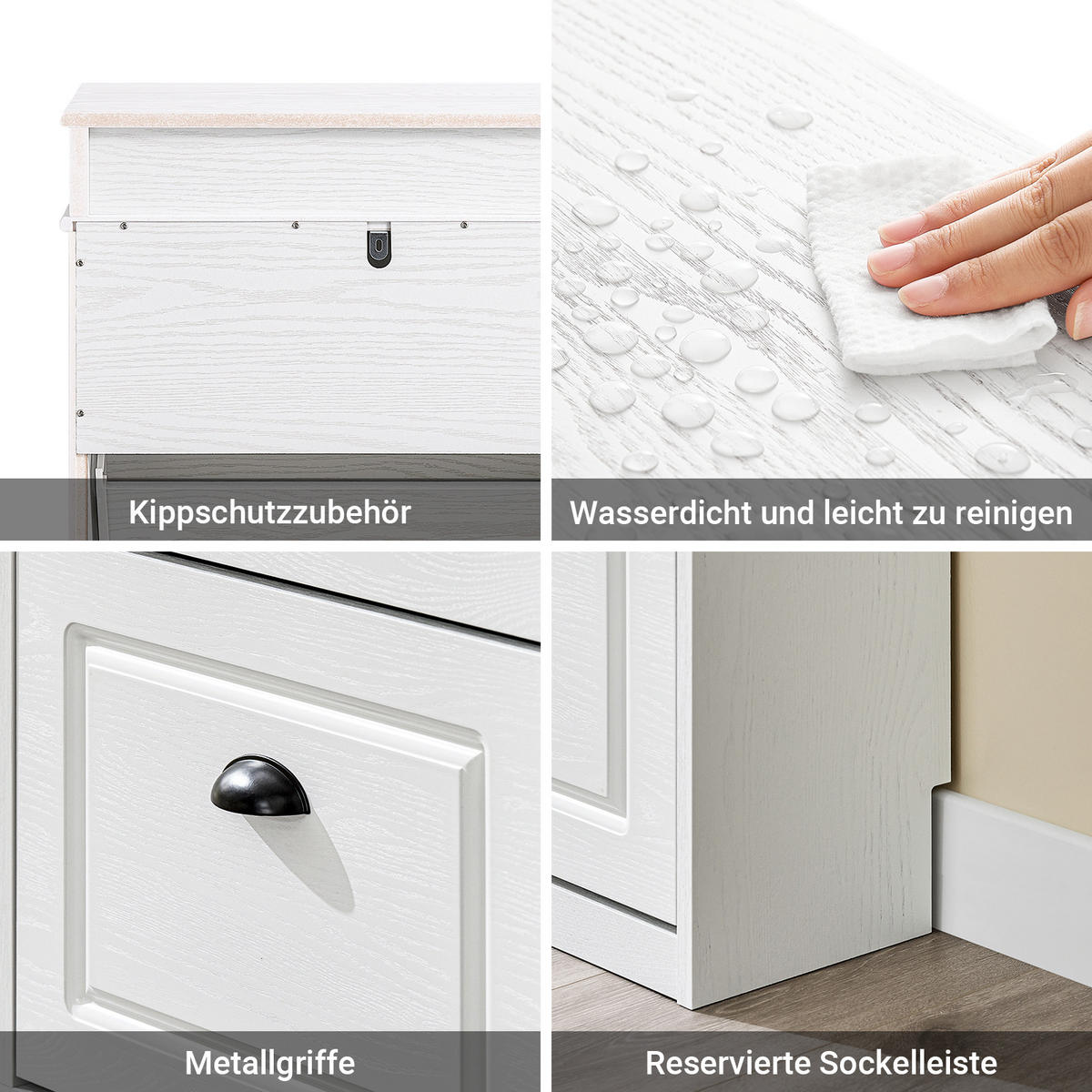 SCHUHSCHRANK Weiß - Weiß, Holzwerkstoff (54/82/24cm) - SoBuy