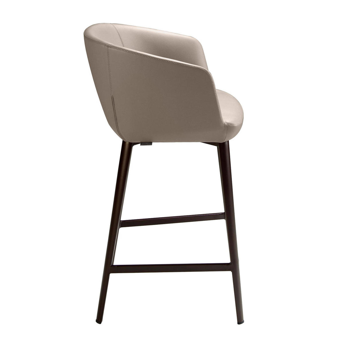 BARHOCKER Grauer Kunstlederhocker 56/53/91 cm - Braun/Grau, Leder (56/91/53cm) - ANGEL CERDA