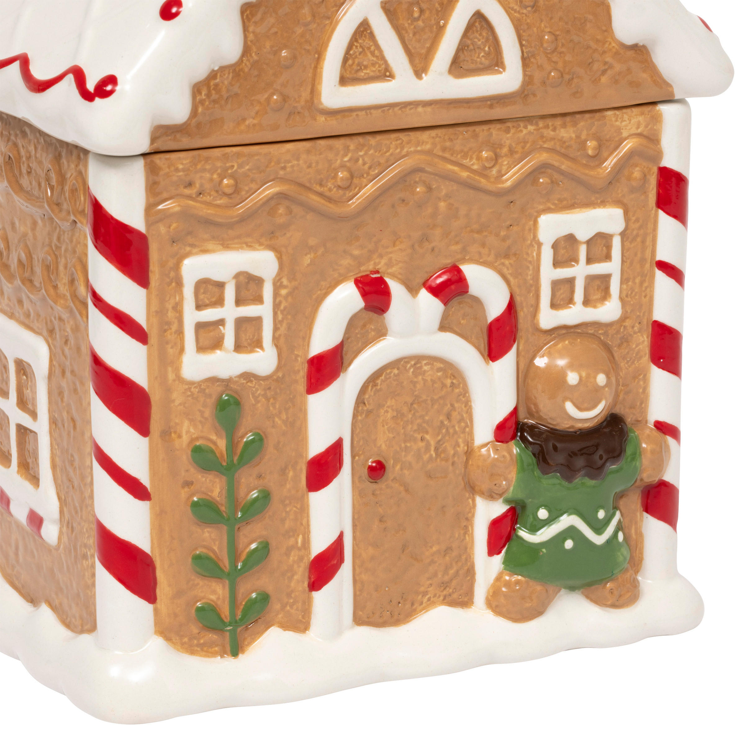 KEKSDOSE Lebkuchenhaus 1,5 L - Braun, Stein (14/25/17cm) - Atmosphera Createur d´interieur