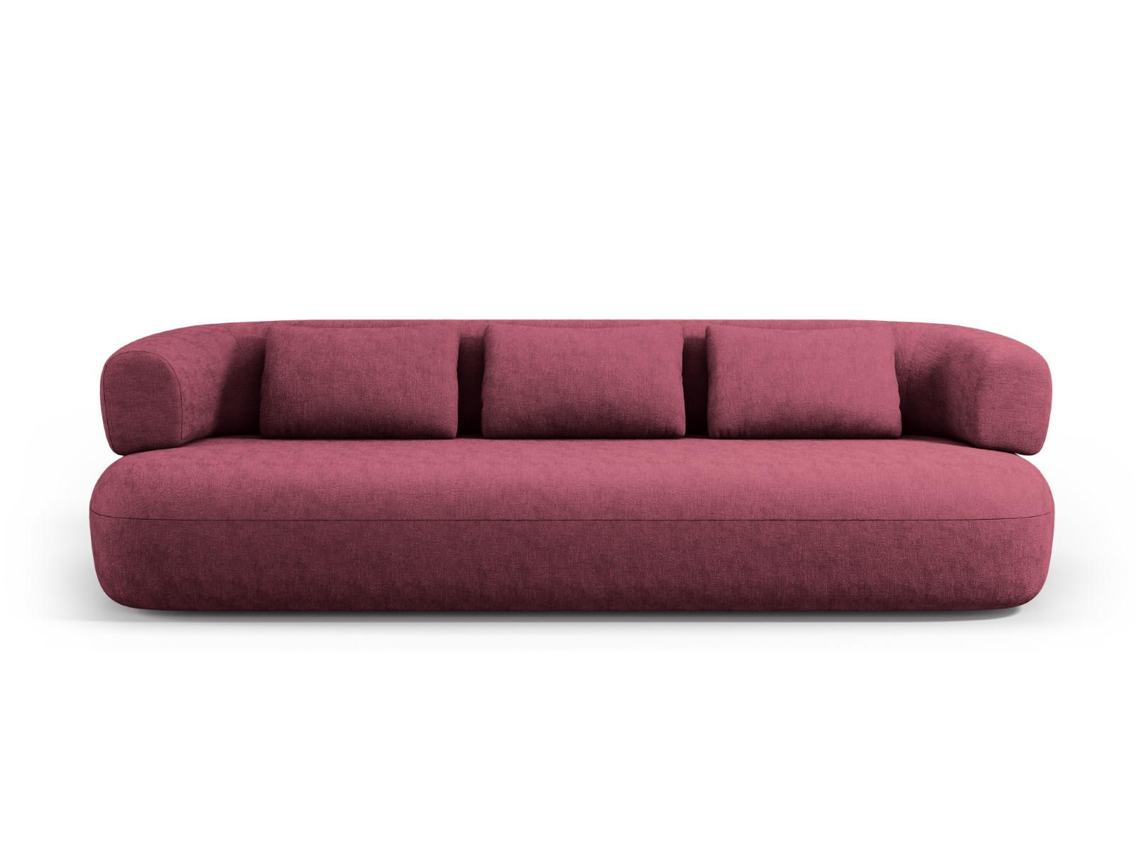 SOFA Jenny aus Chenille-Stoff karmesinrot 4 Sitzplätze - Rot, Textil (226/73/90cm) - Micadoni
