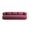 SOFA Jenny aus Chenille-Stoff karmesinrot 4 Sitzplätze - Rot, Textil (226/73/90cm) - Micadoni
